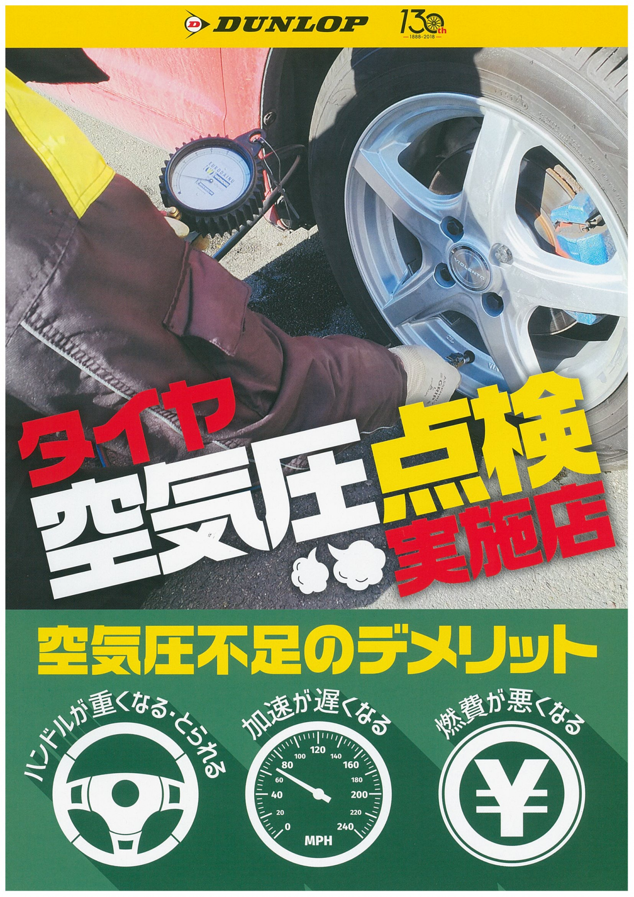 タイヤ空気圧点検実施店 お知らせ タイヤランド井原 タイヤセレクト タイヤランド Dunlop