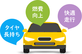 タイヤ長持ち・燃費向上・快適走行